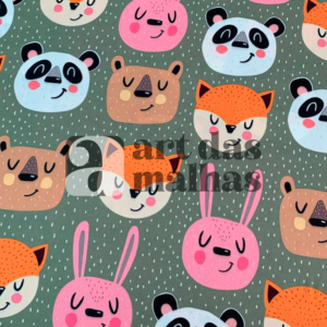 Malha Suede Estampada - Animais 1