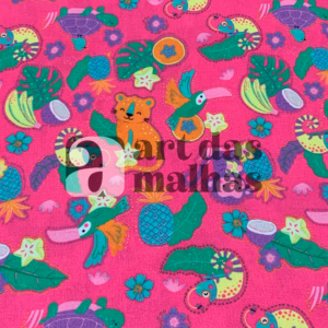 Malha Suede Estampada - Animais 2