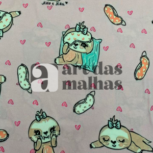 Malha Suede Estampada - Bicho Preguiça 1