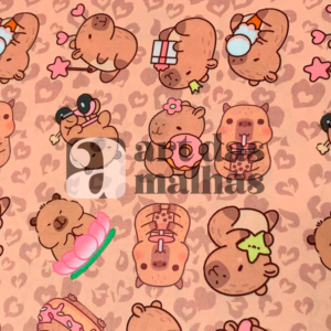 Malha Suede Estampada - Capivara 1