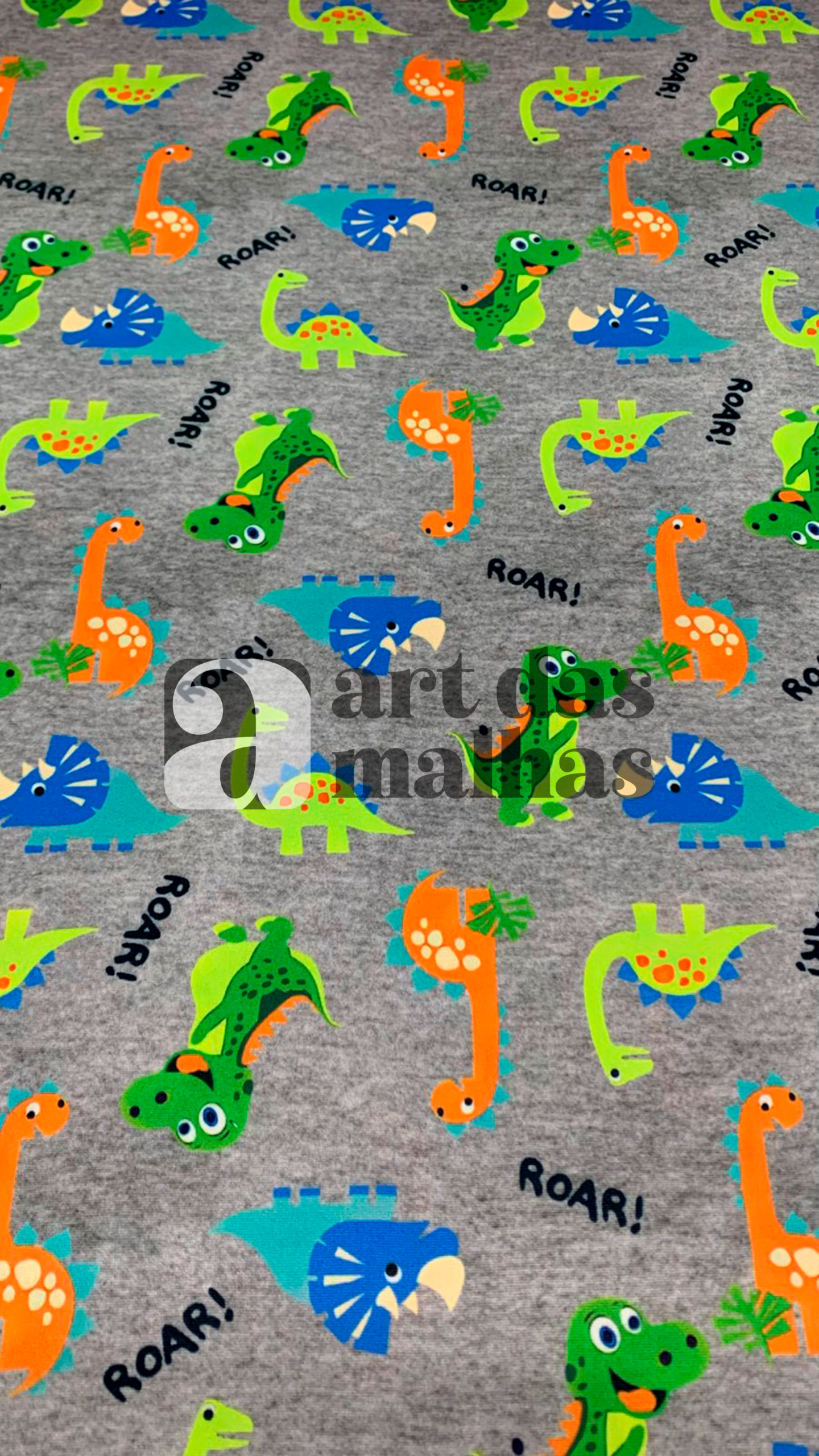 Malha Suede Estampada - Dinossauros 3