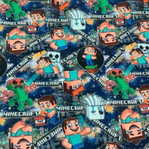 Malha Suede Estampada - Minecraft 1