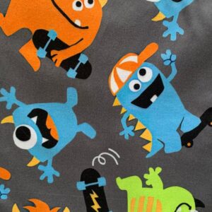 Malha Suede Estampada - Monstrinhos 1