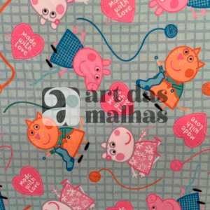 Malha Suede Estampada - Peppa Pig 1