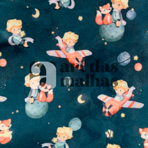 Malha Suede Estampada - Pequeno Príncipe 1