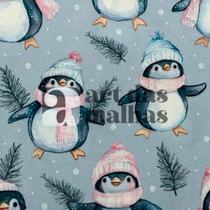 Malha Suede Estampada - Pinguim 1
