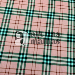 Malha Suede Estampada - Quadriculado 1