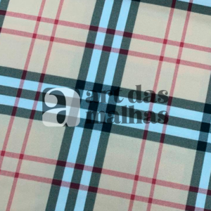 Malha Suede Estampada - Quadriculado 3