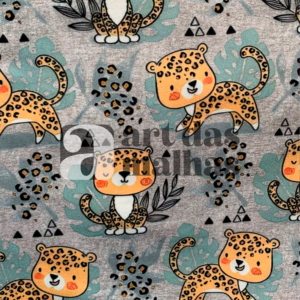 Malha Suede Estampada - Tigre 1