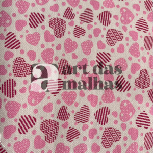 Flanela Cueiro Estampada - Coração 1 /m