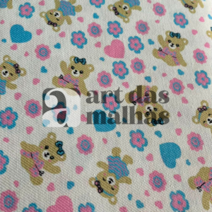 Flanela Cueiro Estampada - Urso 1 /m
