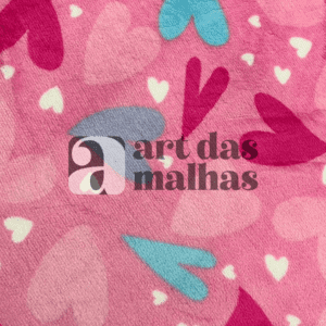 Fleece Importado Estampado - Coração 2 /m