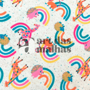 Moletinho Estampado - Animais Coloridos 1 /m