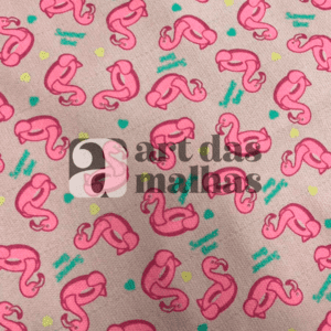 Moletinho Estampado - Boia Flamingo 1 /m