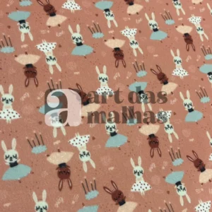 Plush Estampado com Elastano - Coelhos 1 /m