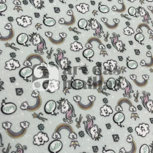 Plush Estampado com Elastano - Unicórnio 1 /m