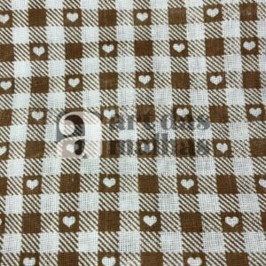 Malha Suede Estampada - Xadrez Coração 1